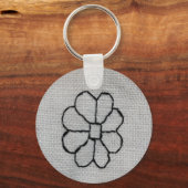 ブラックワーク刺繍キーチェーン キーホルダー (正面)