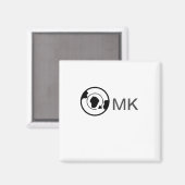 ブラックワールドグローブ名モノグラム旅行詳細を追加 マグネット (正面/裏面)