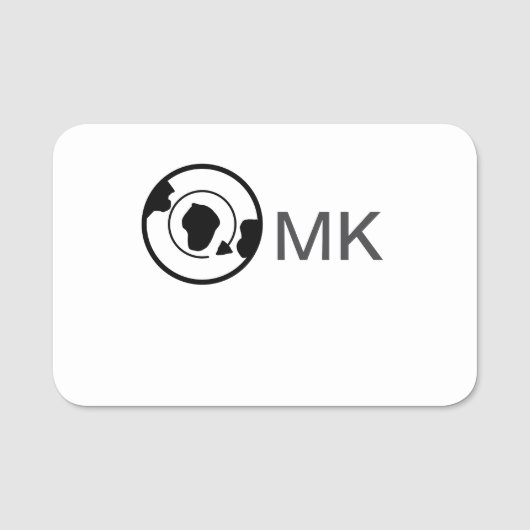 ブラックワールドグローブ名モノグラム旅行詳細を追加 名札 (正面)