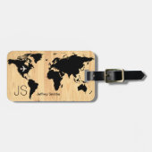 ブラックワールドマップカスタム ラゲッジタグ (正面横)