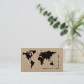 ブラックワールドマップトラベルエージェント（クラフトオプション） 名刺 (スタンド正面)