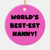 ブラックワールド最高ので最も高いナニーTシャツとギフト セラミックオーナメント (正面)