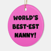 ブラックワールド最高ので最も高いナニーTシャツとギフト セラミックオーナメント (左)