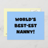 ブラックワールド最高ので最も高いナニーTシャツとギフト ポストカード (正面/裏面)