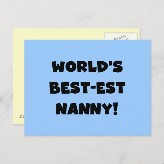 ブラックワールド最高ので最も高いナニーTシャツとギフト ポストカード (正面/裏面)