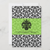 ブラックンホワイト（紋章の）フラ・ダ・リダマスクブライダルシャワー 招待状 (裏面)