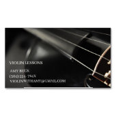 ブラックヴァイオリンクラシカルミュージシャン/音楽 マグネット名刺 (正面)