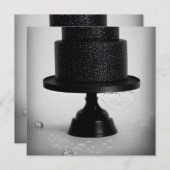 ブラックヴィンテージウェディングケーキ&スタンド (正面/裏面)