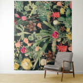 ブラックヴィンテージカラフルサボテン タペストリー (インサイチュ)