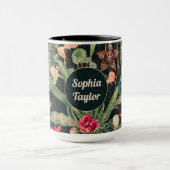 ブラックヴィンテージカラフルサボテン マグカップ (中央)