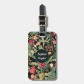 ブラックヴィンテージカラフルサボテン ラゲッジタグ (正面縦)