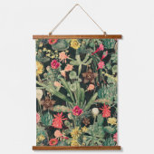 ブラックヴィンテージカラフルサボテン 吊り下げ型タペストリー (正面)