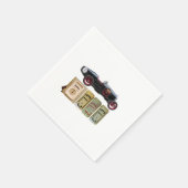 ブラックヴィンテージカー スタンダードカクテルナプキン (角)