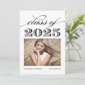 ブラックヴィンテージクラス2025写真卒業 案内状 (スタンド正面)