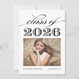 ブラックヴィンテージクラス2025写真卒業 案内状