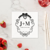 ブラックヴィンテージコケットボウアニバーサリーナプキン スタンダードカクテルナプキン (インサイチュ)