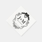 ブラックヴィンテージコケットボウアニバーサリーナプキン スタンダードカクテルナプキン (角)