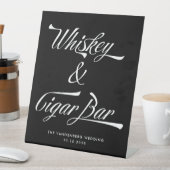 ブラックヴィンテージタイポグラフィウィスキーシガーバー結婚ズ 台座サイン (インサイチュ)
