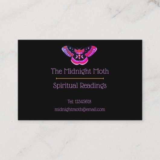 ブラックヴィンテージタトゥースタイルモスアート名刺 名刺 (正面)