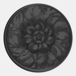 ブラックヴィンテージバロックエンボスルックシール ラウンドシール