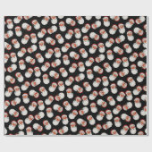 ブラックヴィンテージビクトリアンクリスマスサンタクロース ラッピングペーパー (フラット)