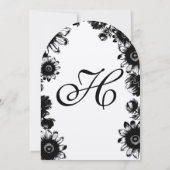 ブラックヴィンテージフラワー結婚式招待状 招待状 (裏面)