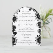 ブラックヴィンテージフラワー結婚式招待状 招待状 (スタンド正面)