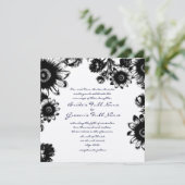 ブラックヴィンテージフラワー結婚式招待状 招待状 (スタンド正面)