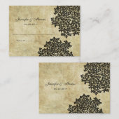 ブラックヴィンテージフローラシーティングカード プレイスカード (正面/裏面)