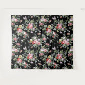 ブラックヴィンテージフローラタペストリー タペストリー (正面(横))