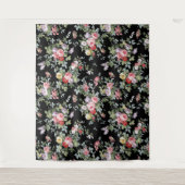 ブラックヴィンテージフローラタペストリー タペストリー (正面)