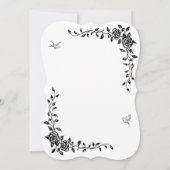 ブラックヴィンテージフローラブライダルシャワー招待 招待状 (裏面)