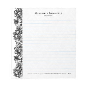 ブラックヴィンテージフローラレース ノートパッド