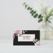 ブラックヴィンテージフローラ名刺 名刺 (スタンド正面)