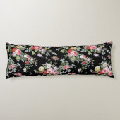 ブラックヴィンテージフローラ抱き枕 ボディピロー (裏面)