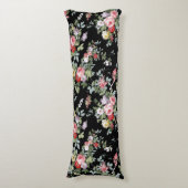 ブラックヴィンテージフローラ抱き枕 ボディピロー (正面縦)