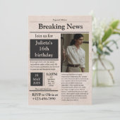 ブラックヴィンテージブレイクニュースフォーマルクラシック 招待状 (スタンド正面)