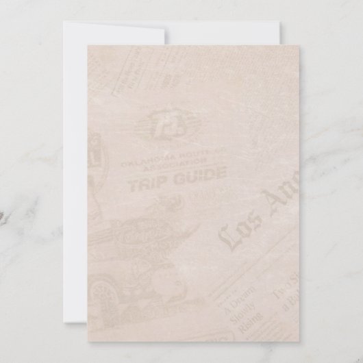 ブラックヴィンテージブレイクニュースフォーマルクラシック 招待状 (裏面)