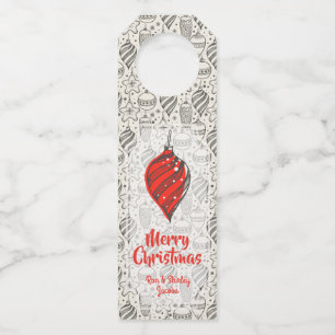 ブラックヴィンテージホリデークリスマスツリーオーナメント ボトルネックタグ