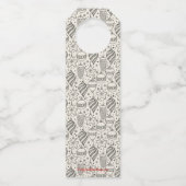 ブラックヴィンテージホリデークリスマスツリーオーナメント ボトルネックタグ (裏面)