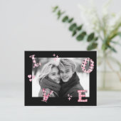 ブラックヴィンテージラブバレンタインデーカスタムの写真 ポストカード (スタンド正面)