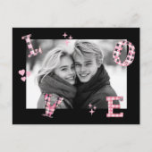 ブラックヴィンテージラブバレンタインデーカスタムの写真 ポストカード (正面)