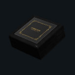 ブラックヴィンテージレザーとヴィンテージ金ゴールドフレーム ギフトボックス<br><div class="desc">ブラックヴィンテージレザーのテクスチャー画像は、ヴィンテージ金ゴールドフレームで強調される。</div>