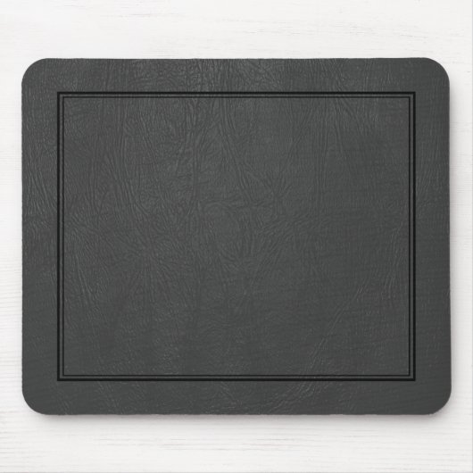 ブラックヴィンテージレザーパターンプリント マウスパッド (正面)