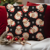 ブラックヴィンテージレトロサンタクロースクリスマス クッション