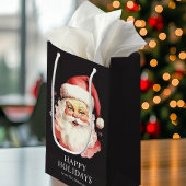 ブラックヴィンテージレトロサンタクロースクリスマス スモールペーパーバッグ