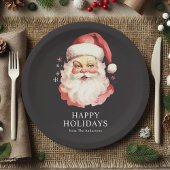 ブラックヴィンテージレトロサンタクロースクリスマス ペーパープレート