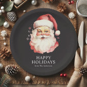 ブラックヴィンテージレトロサンタクロースクリスマス ペーパープレート