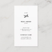 ブラックヴィンテージレトロ理容師ショップスカル 名刺 (裏面)