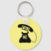 ブラックヴィンテージレトロ電話 キーホルダー (正面)